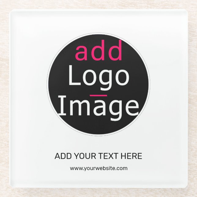 Modern Professional Customisable Business White Glass Coaster (Front)