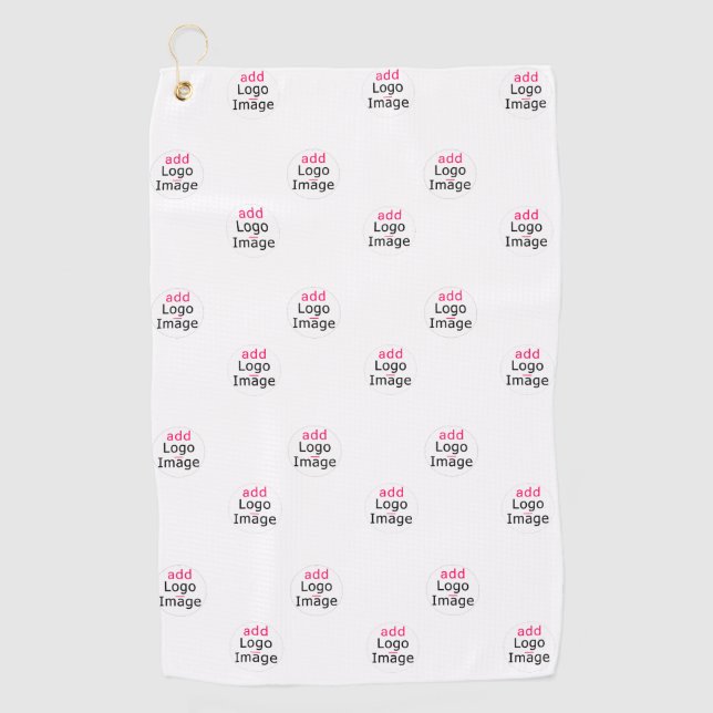 Modern Professional Customisable Business White Golf Towel (Front)