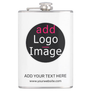 Modern Professional Customisable Business White  Hip Flask