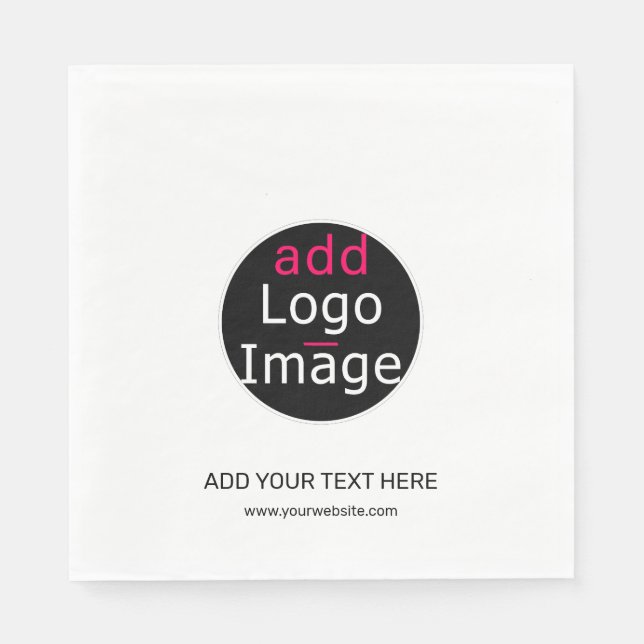 Modern Professional Customisable Business White Napkin (Front)
