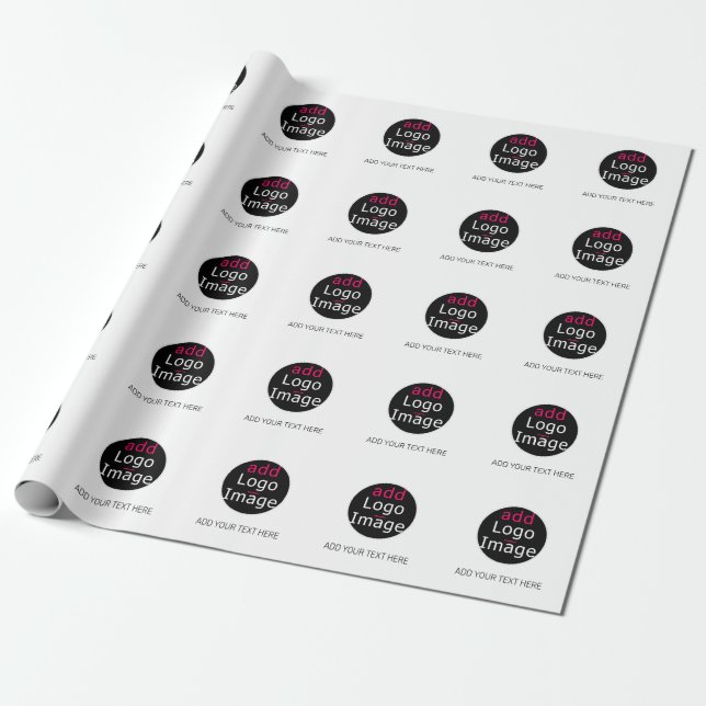Modern Professional Customisable Business White   Wrapping Paper (Unrolled)