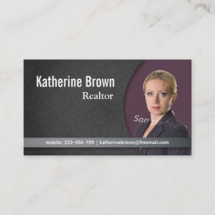 Modern, Professional, damask, Real Estate, Photo Business Card