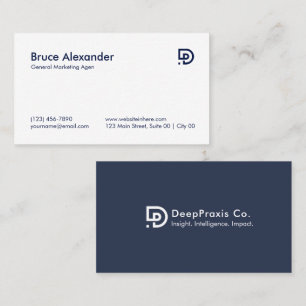 Modern Professional DeepPraxis Co Clean Sleek Business Card
