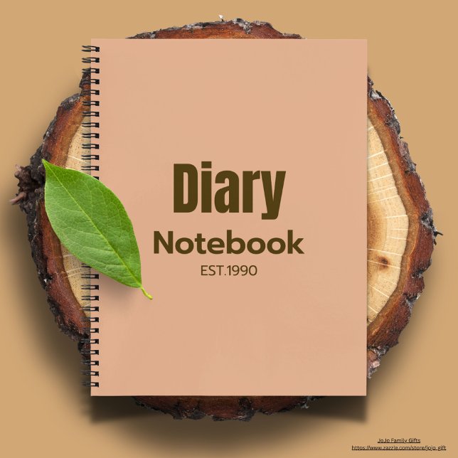 Modern Professional design cute pink diary chic Notebook (Modern diary notebook in pink background)