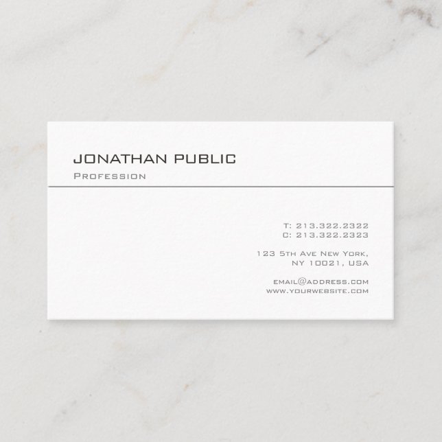 Modern Professional Design Minimalist Template Business Card (Front)