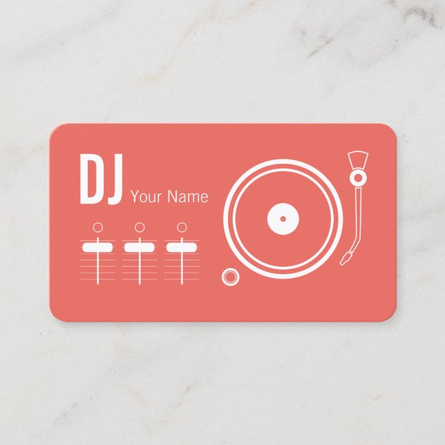 Modern professional DJ record player cover Business Card (Front)
