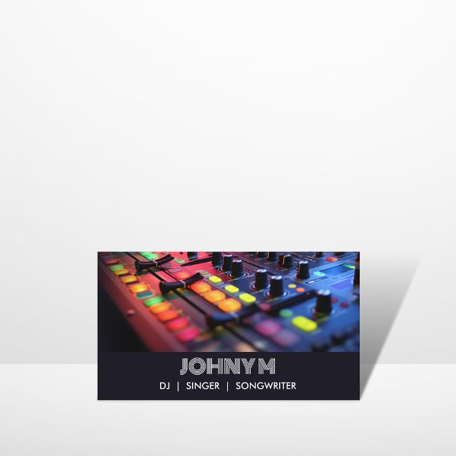 Modern Professional DJ Songwriter Music Singer Business Card (Creator Uploaded)