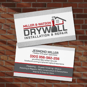 Modern Professional Drywall Plastering Services  Business Card