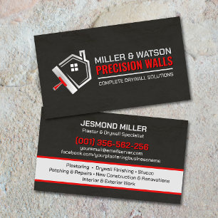 Modern Professional Drywall Plastering Services  Business Card