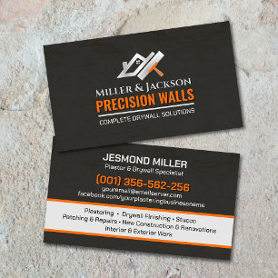 Modern Professional Drywall Plastering Services  Business Card