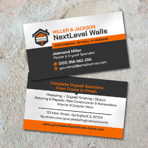Modern Professional Drywall Plastering Services  Business Card