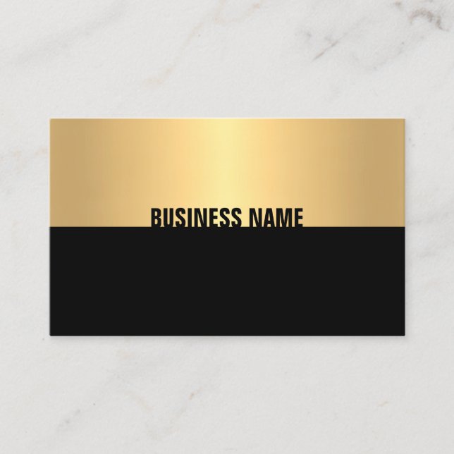 Modern Professional Elegant Black Gold Template Business Card (Front)