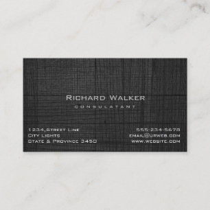 Modern Professional elegant Black Wood Simple Business Card
