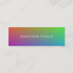 Modern Professional Elegant Colourful Minimalist Mini Business Card