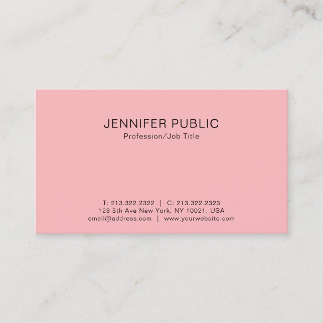 Modern Professional Elegant Colours Sleek Plain Business Card (Front)