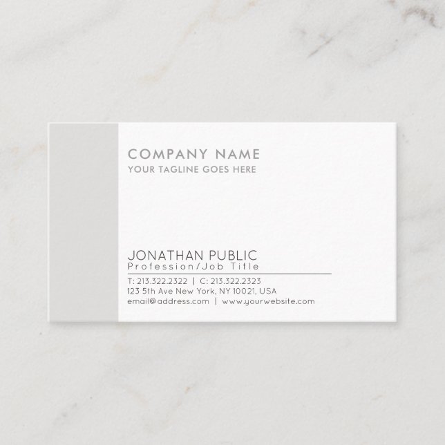 Modern Professional Elegant Corporate Plain Business Card (Front)