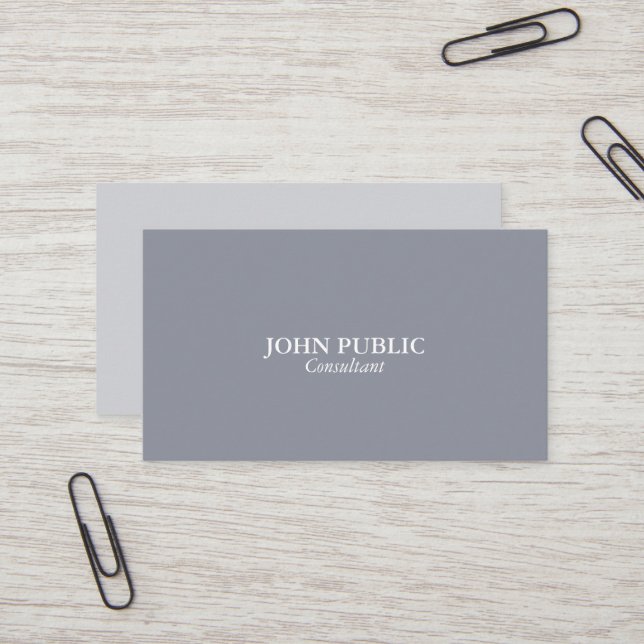 Modern Professional Elegant Grey Consultant Business Card (Front/Back In Situ)