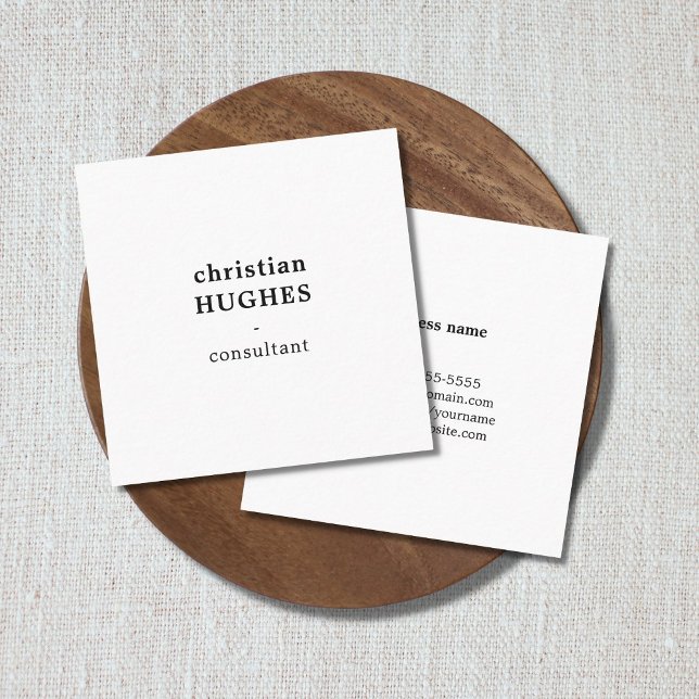Modern Professional Elegant Minimal Black White Square Business Card (Creator Uploaded)