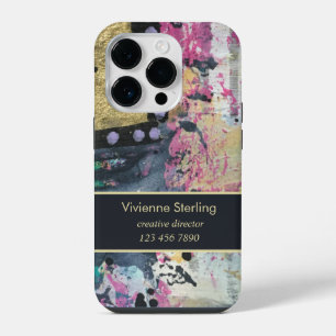 Modern Professional Elegant Minimalist Mixed Media iPhone 14 Pro Case