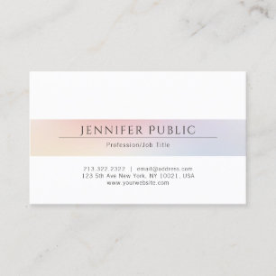 Modern Professional Elegant Minimalist Plain Colou Business Card