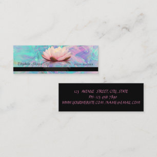 Modern Professional Elegant Opal,Stripe Lotus Mini Business Card