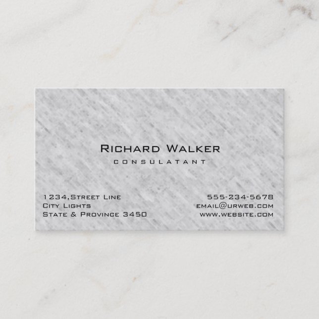 Modern Professional elegant Plain Grey Stone Business Card (Front)