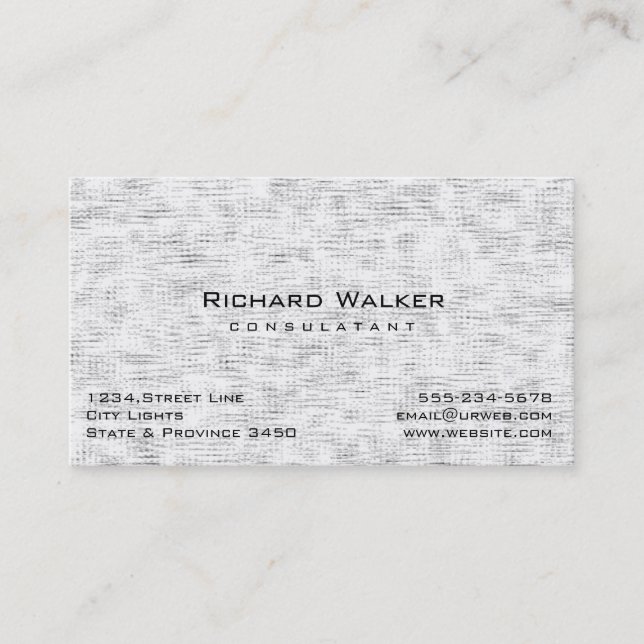 Modern Professional elegant Plain White Simple Business Card (Front)