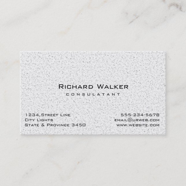 Modern Professional elegant Plain White Simple Business Card (Front)