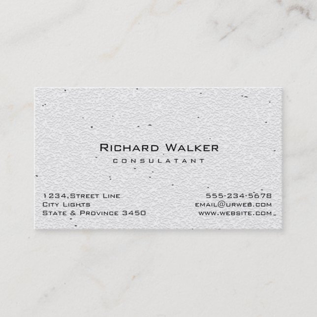 Modern Professional elegant Plain White Simple Business Card (Front)