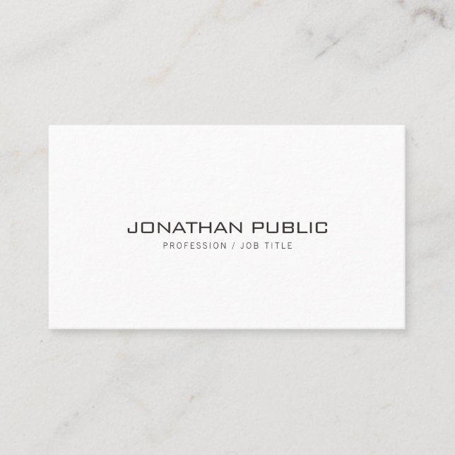 Modern Professional Elegant Simple Plain Business Card (Front)