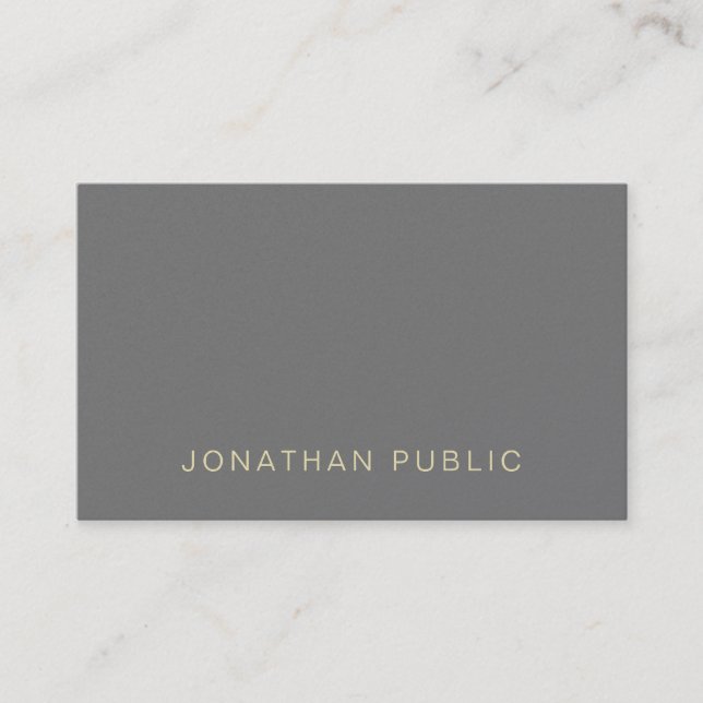 Modern Professional Elegant Sleek Design Luxury Business Card (Front)