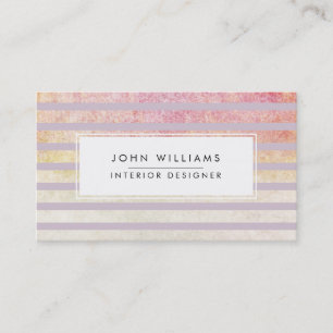 Modern Professional Elegant Striped Chic Business Card