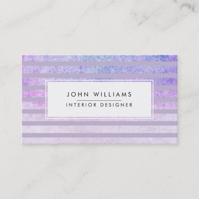 Modern Professional Elegant Striped Chic Business Card (Front)