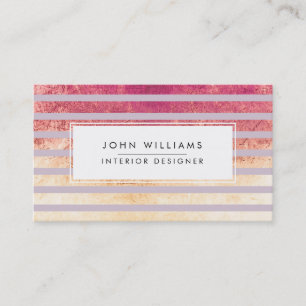 Modern Professional Elegant Striped Chic Business Card