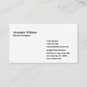 Modern Professional Elegant Trendy White Pattern Business Card