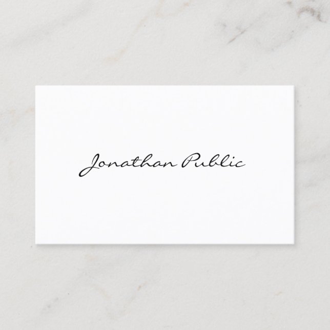 Modern Professional Elegant Typography Script Business Card (Front)