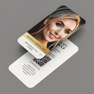 Modern Professional Elegant White Gold Line  Business Card