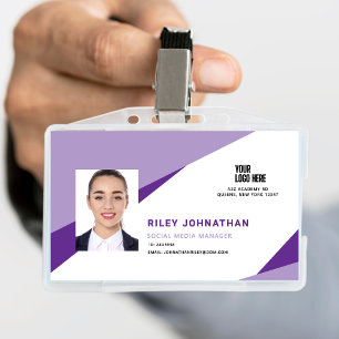 Modern Professional Employee Barcode ID  ID Badge