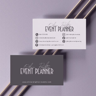 Modern Professional Event Planner Chic Business Card