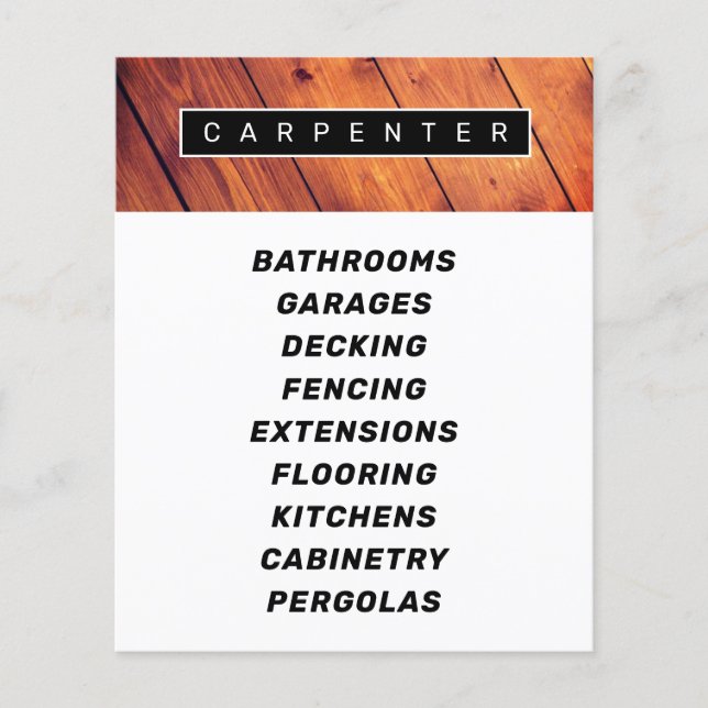 Modern professional faux wood work texture flyer (Front)