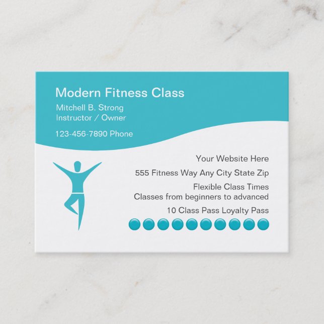 Modern Professional Fitness Business Cards (Front)