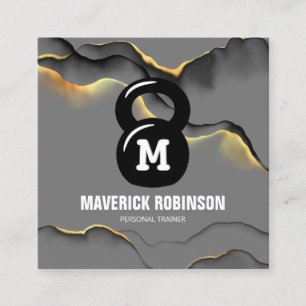 Modern Professional Fitness Trainer Square Business Card