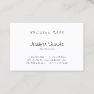 Modern Professional Freehand Script Elegant Plain Business Card