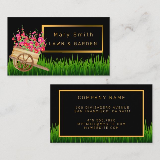 Modern Professional Garden Add Your Text Business Card (Front/Back)