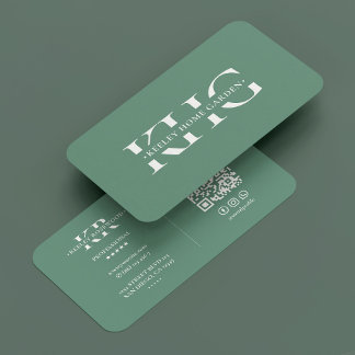 Modern Professional Gardener Botanist Dusty Teal Business Card