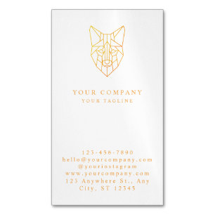 Modern professional geometric fox logo custom  magnetic business card