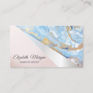 Modern Professional Geometric, Marble Rose Gold Business Card