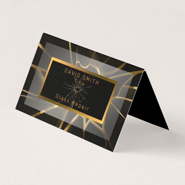 Modern Professional Glass Repair Business Card (Front)