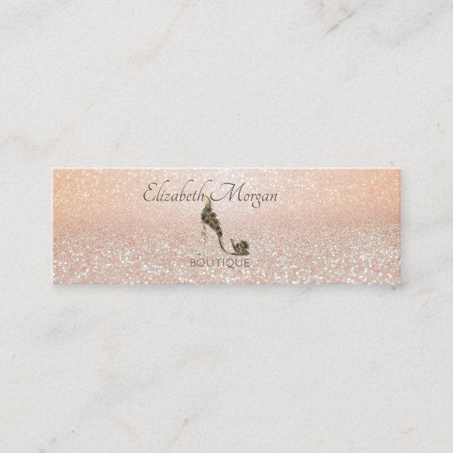 Modern Professional Glitter Bokeh,High Heels Mini Business Card (Front)