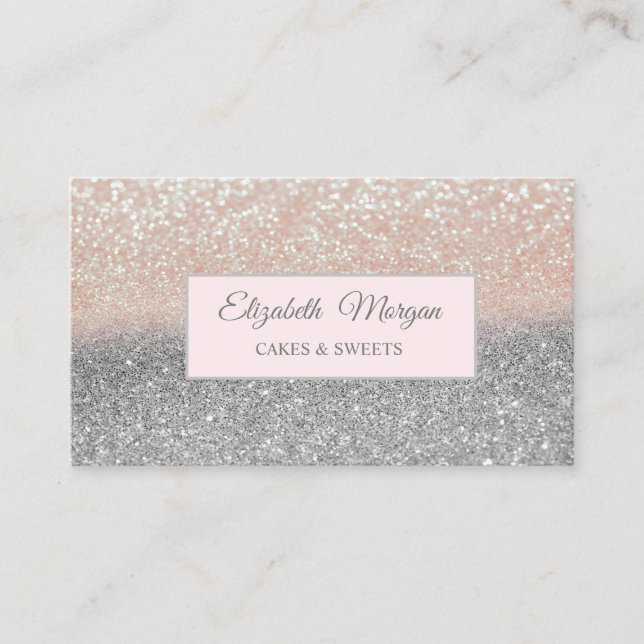 Modern Professional Glitter, Frame Business Card (Front)